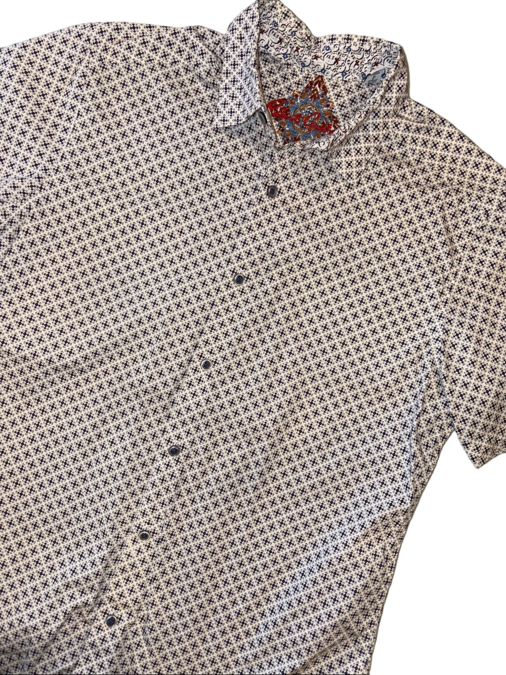 Robert Graham Men's Classic Fit Short Sleeve Button Down Shirt | Size Small